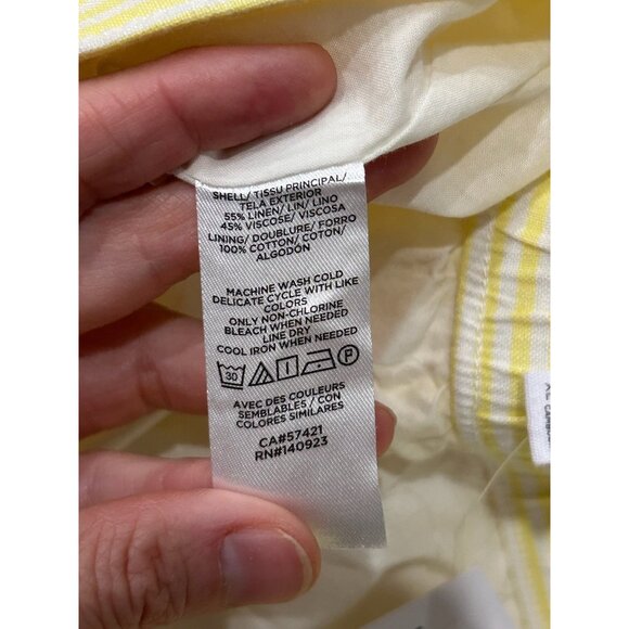 Loft Lightweight Summer Wear Yellow Pinstripe Cropped Pants Size XL Preppy NWT - Picture 6 of 10